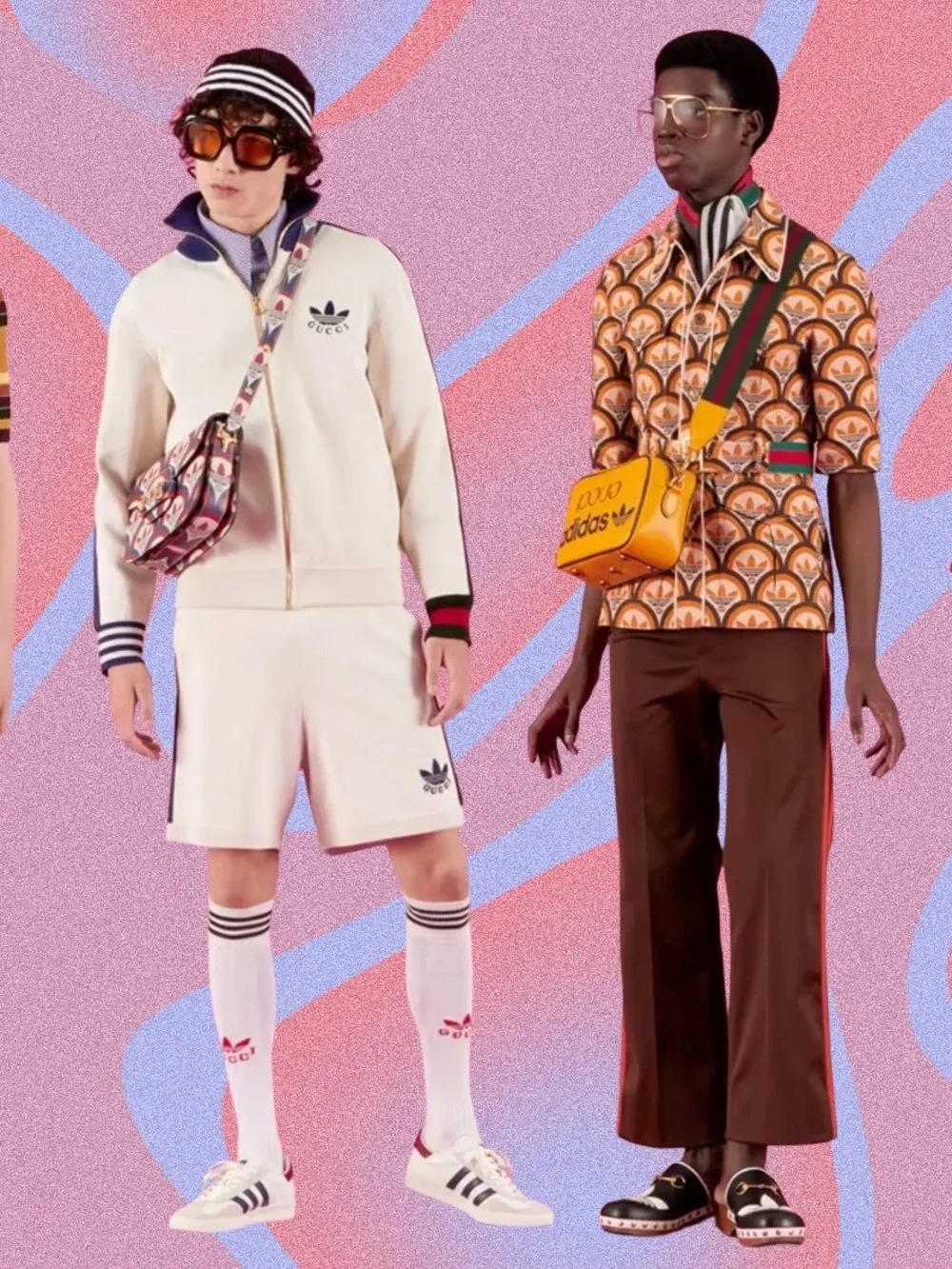 Gucci Orange and Brown Geometric Short-Sleeve Button-Down Shirt